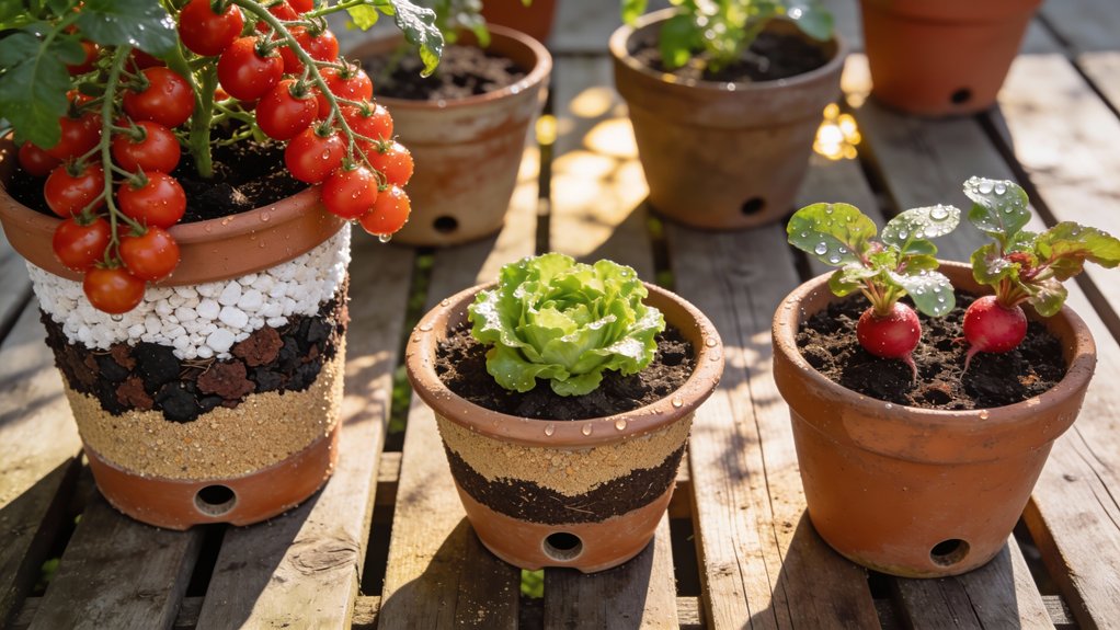 container soil drainage tips