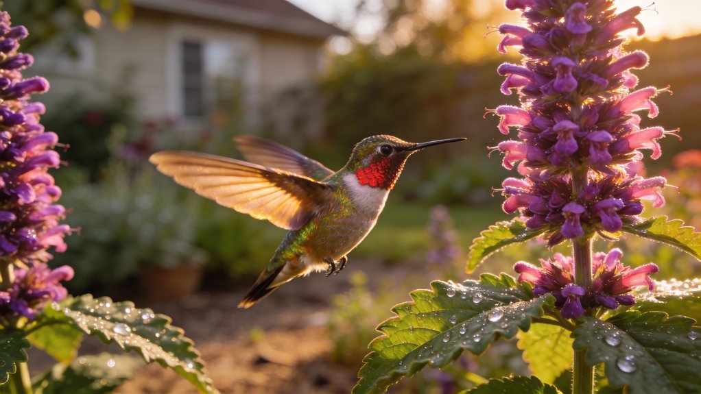 minty flowers attract hummingbirds